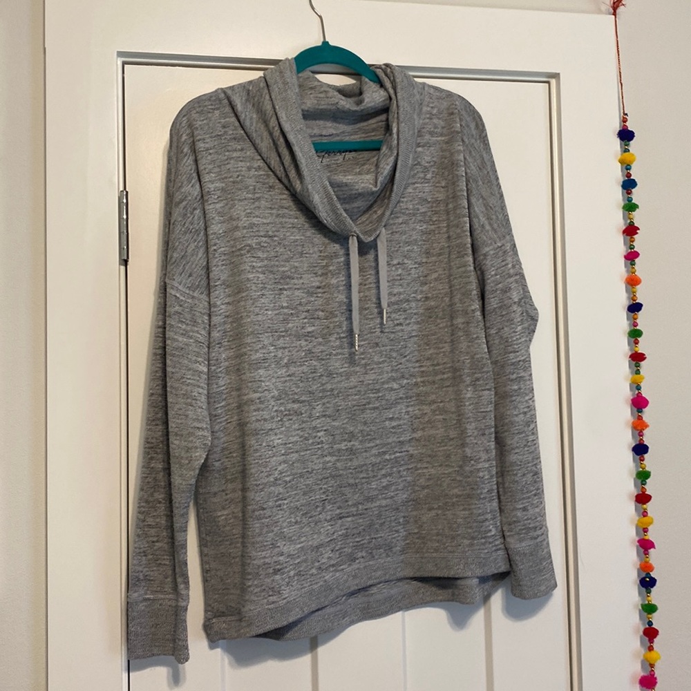Grey heather cowl neck sweater